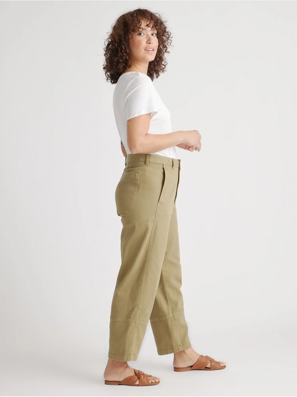 Quince Barrel Jeans Size 8 Organic Cotton Stretch Twill Utility Quiet Luxury - Picture 8 of 11